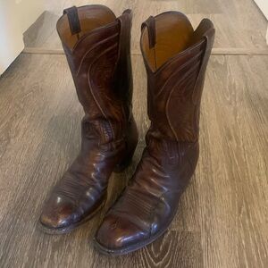 Lucchese Brown Cowboy Boots size 8D, professionally restored and comfortable.